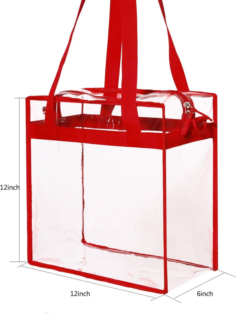 BAGAIL Clear Bags 12x6x12 Stadium Approved Clear Tote Bag with Zipper Closure Crossbody Shoulder Bag with Adjustable Strap - Image 3